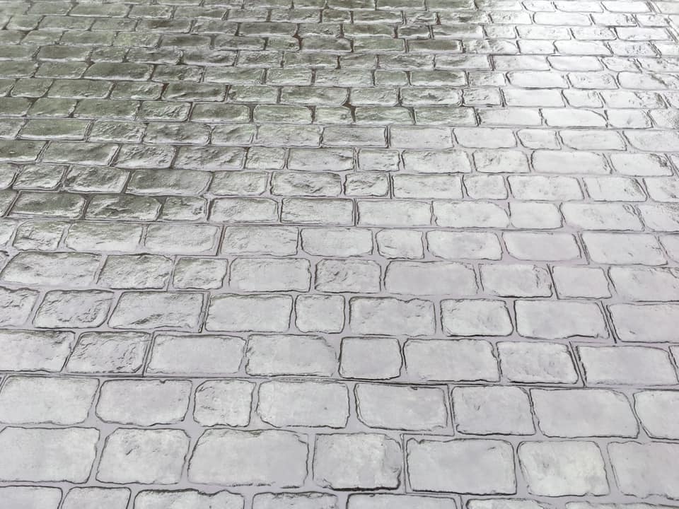 Pattern imprinted concrete driveway in Cheshire