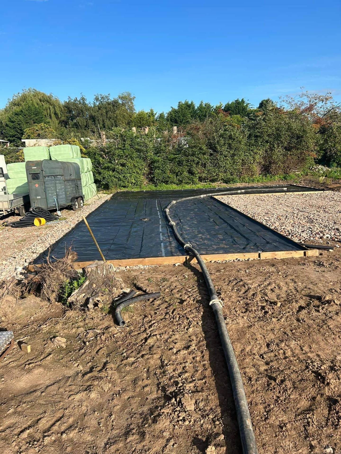 Concrete slabs being poured