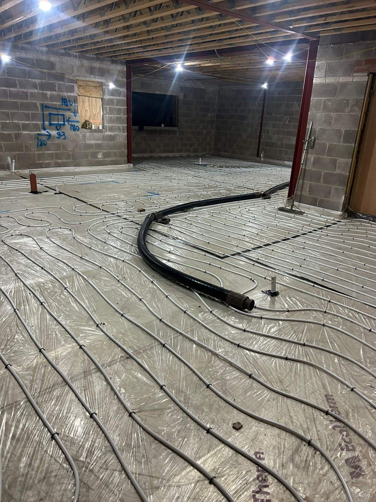 Underfloor heating ready for liquid screed
